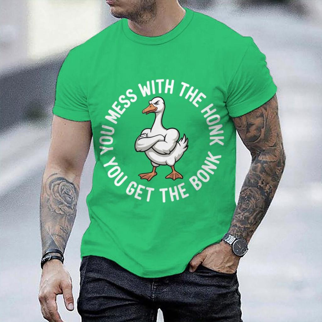 Funny Goose You Mess With The Honk Tshirt Unisex Sarcastic Goose Meme Graphic Tee Casual Short Sleeve Unisex Y2k Tops