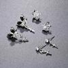 New Fashion Goth Black Butterfly Crystal Star Earring Set For Women Girl Vintage Aesthetic Heart Stud Earring Trendy Y2K Jewelry