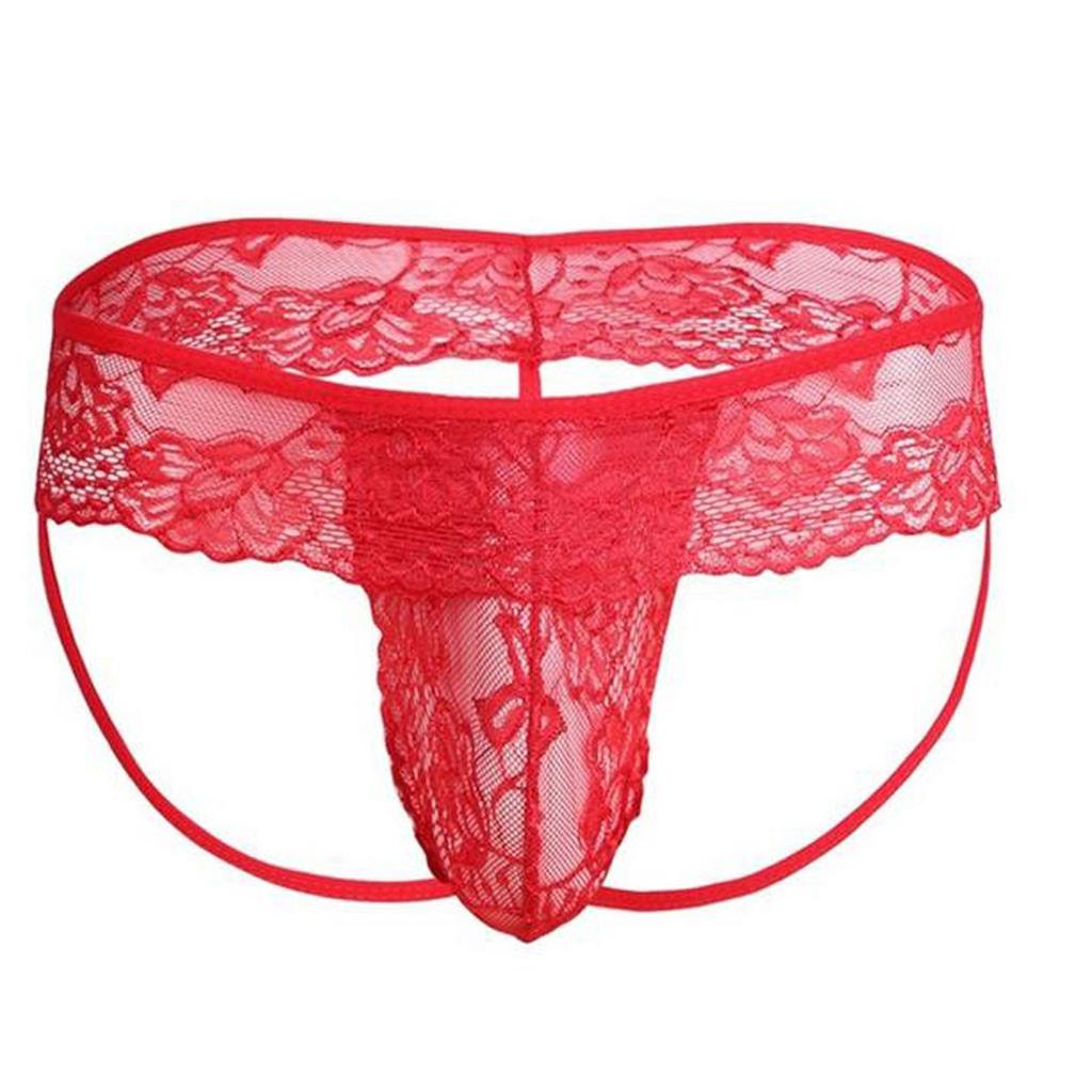 Sexy Men Lingerie Lace G-string Bikini Underwear Underpants Nightclub Stage
