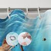 Lebendiger Unterwasser-Meeresleben-Duschvorhang - Haie, Korallenriff, Bunte Korallen, Gestreifte Fische, Polyester, Majestätisches Haifisch-Design