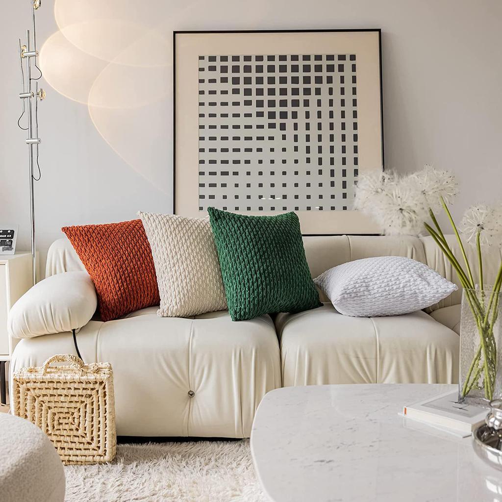 European Style Corduroy Lumbar Throw Pillow Cover for Home and Bedroom Decor.