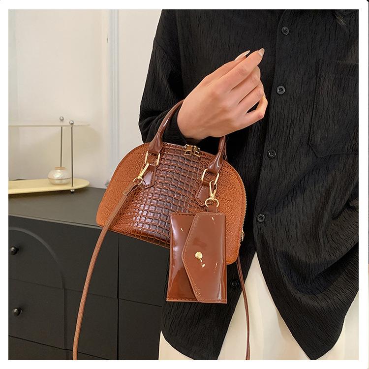 Women's Faux Leather Shell Bag Fashionable Single Shoulder Crossbody Bag Casual Handbag