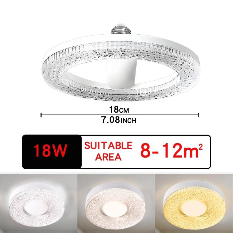 

Современный светодиодный потолочный светильник E27 Круглая хрустальная лампа Люстра 24 Вт 18 Вт Потолочные светильники Энергосберегающий панельный светильник Освещение для спальни, прихожей, туалета 18W