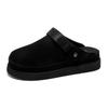 2024 Spring Genuine Leather Slip-On Half Slippers for Couples - Soft Sole, Breathable, Casual, Closed Toe