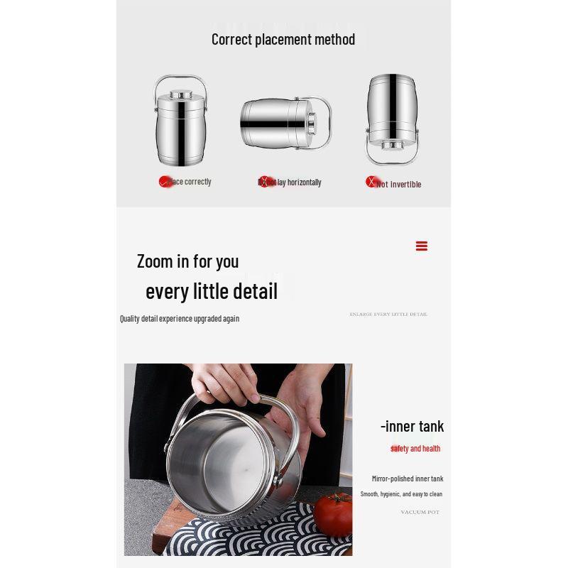 Double-Layer Stainless Steel Insulated Lunch Box - Large Capacity Bento Box for Adults