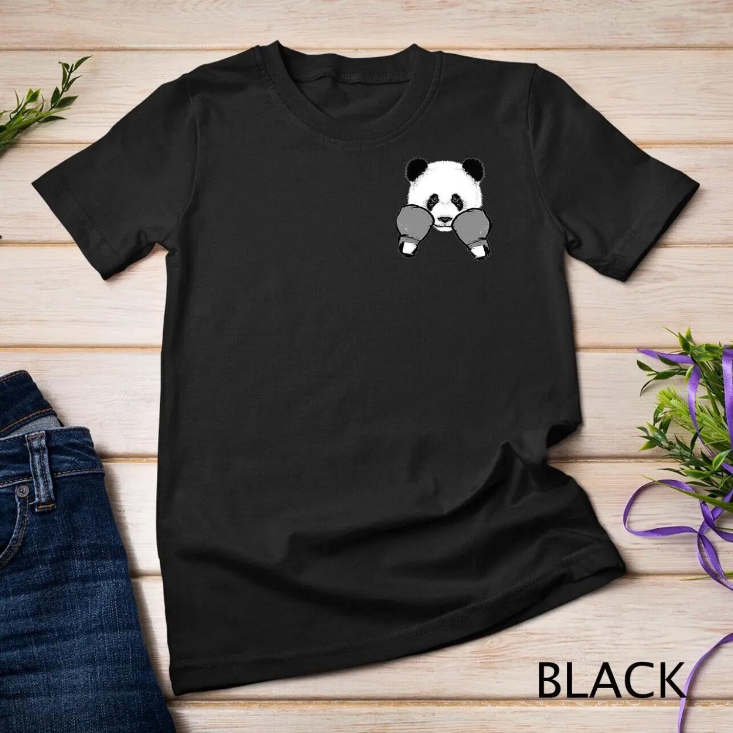 Funny Panda Boxing Cool Animal Lover Gloves Boxer Fan T shirt S чёрный