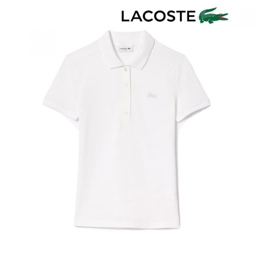 LacoSTe Women S L.12.d Slim FiT STreTch Mini Pique ShorT Sleeve T ShirT white/XXL(40)