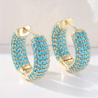 Bohemian Personalized Creative Imitation Turquoise Pendant Earrings, Women's Retro Trendy Holiday Accessories