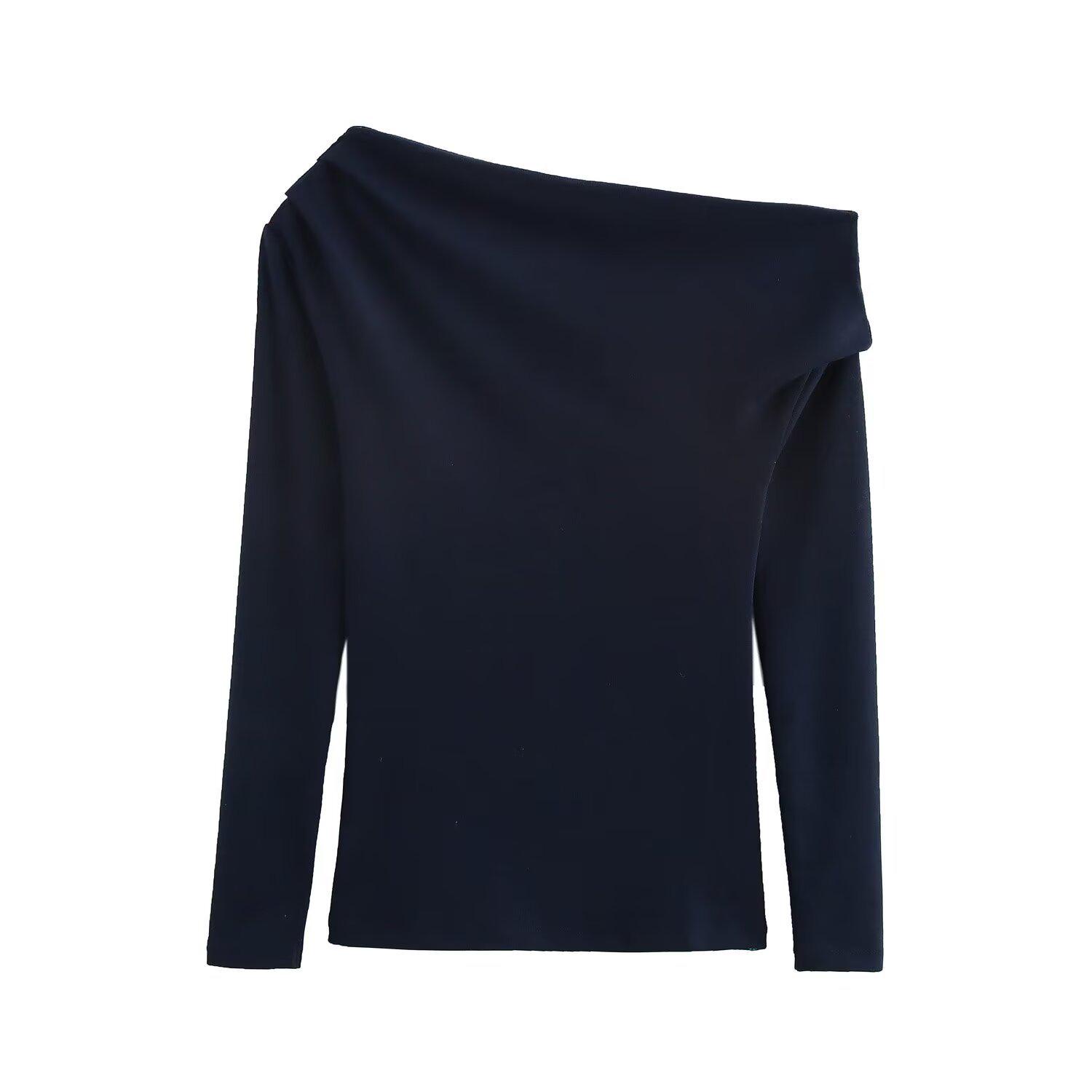 

Женский облегающий топ с асимметричным длинным рукавом и юбка миди с высокой посадкой, комплект весна 2025 Large