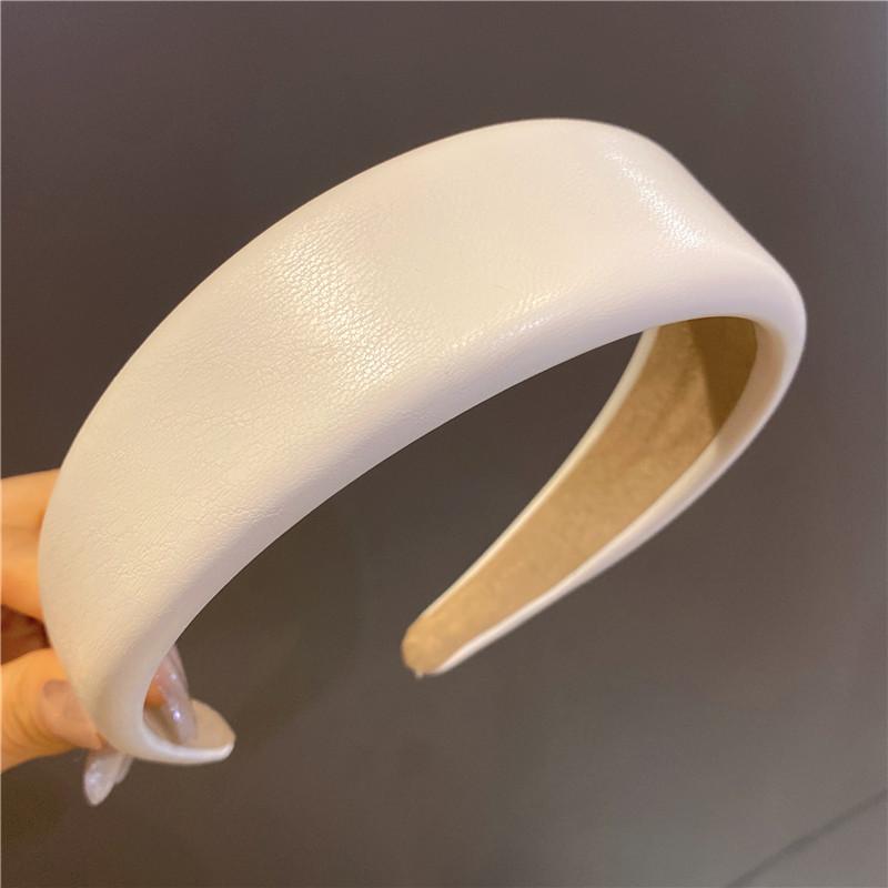 

Прості однотонні PU пов язки для волосся для жінок Широкий обруч для волосся Шкіряні аксесуари для волосся Корейські пов язки для дівчат Модний головний убір Size fits all