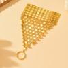 Simple Golden Finger Bracelet Retro Hollow Geometric Pendant  Belly Dance