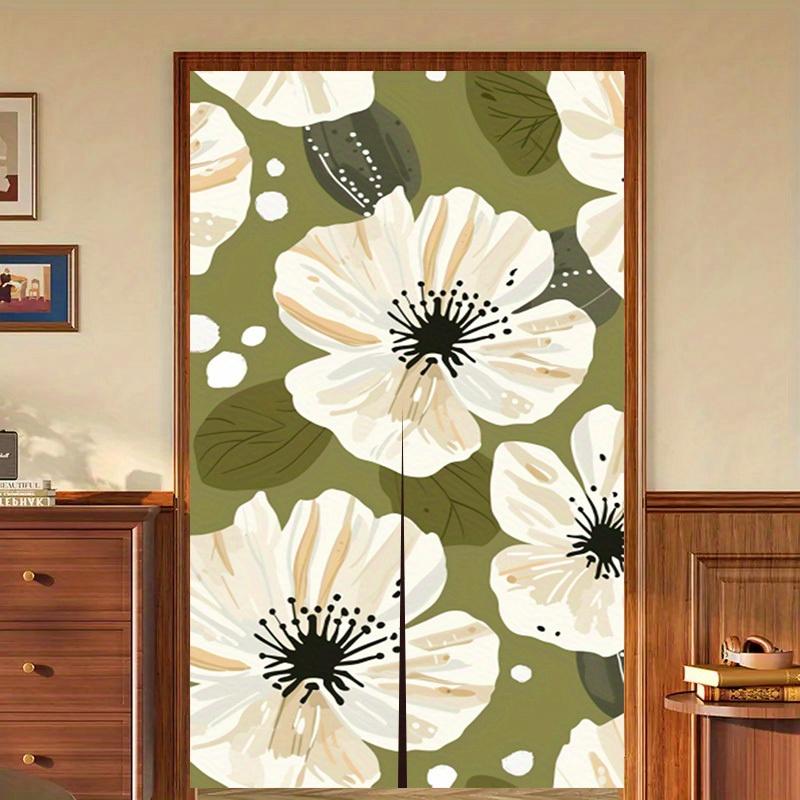 

1pc 2D FLAT White Flowers Pattern Door Curtain, Simple And Elegant Decor Door Curtain, 33.86*56.3inch, Suitable for Minimalist- 65x100cm26x39in