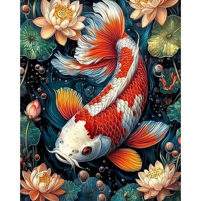 Full Drill Diamond Painting Animal Koi DIY Hobby Diamond Mosaic Cross Stitch Kit Embroidery Sale Home Decor Gift