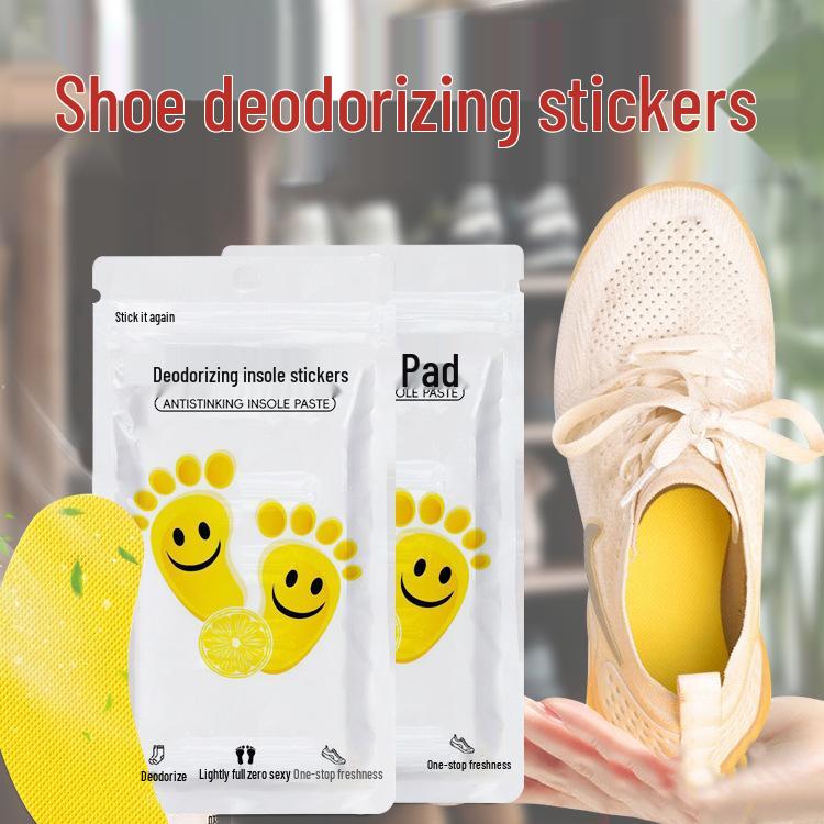 Lemon Fresh Antibacterial Deodorizing Shoe Insole Sticker for Odor Removal In Blue Basketball Shoes