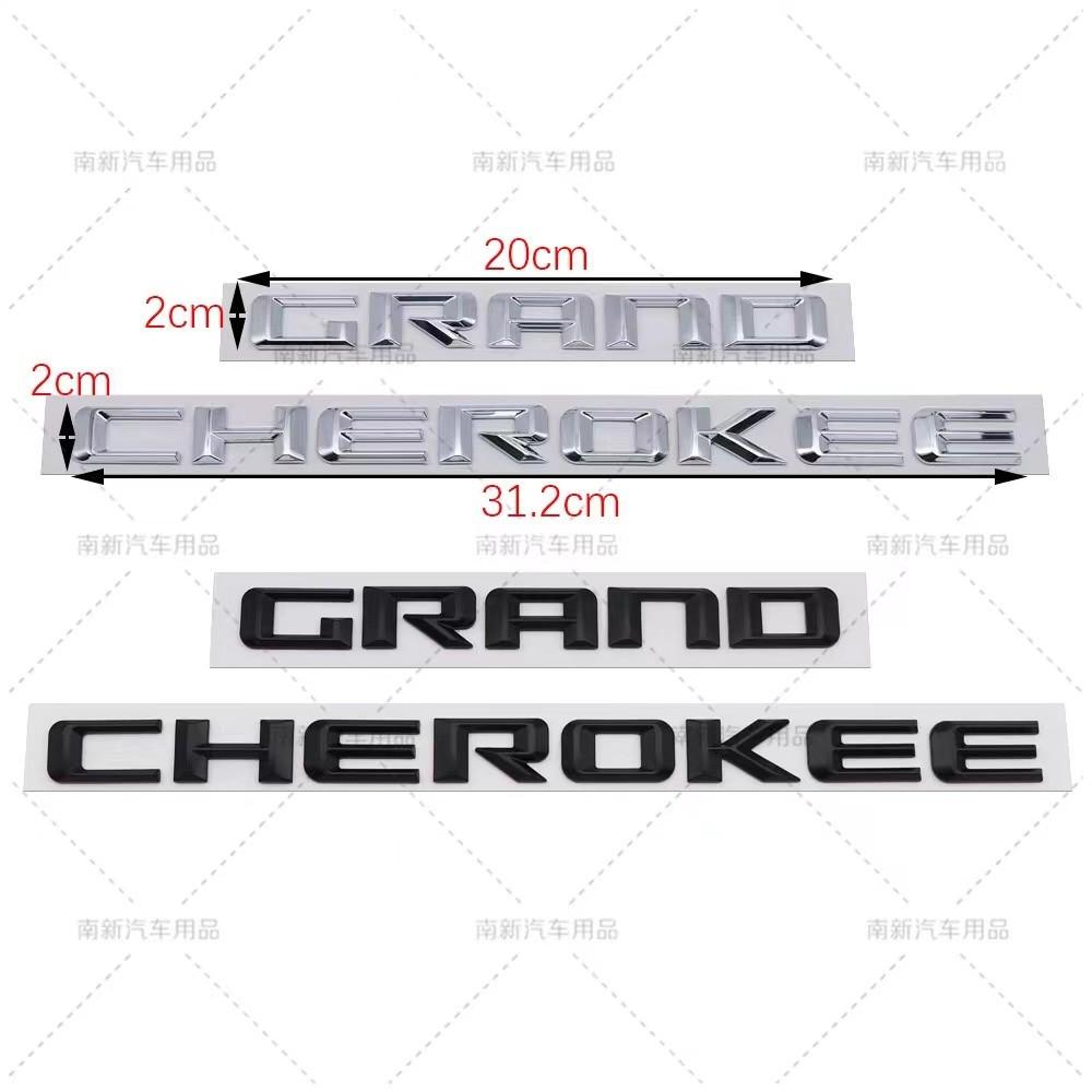 3D ABS Chrome Black Logo Grand Cherokee Emblem Letters Nameplate Car Door Badge Decal For Jeep Grand Cherokee Sticker Accessoies