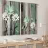 Turquoise garden daisy kitchen curtain double small curtain Light green