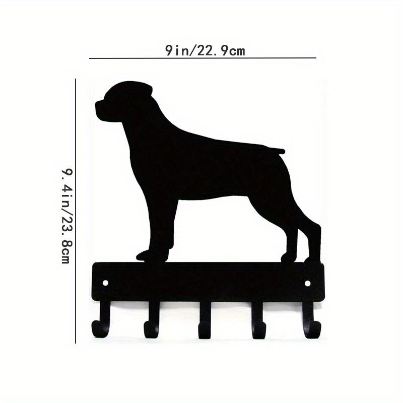 Rottweiler Metal Wall Art Key Holder Dog Leash Hanger Iron Decor