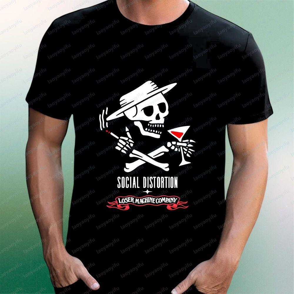 Social Distortion - Retro Piracy Classic Band Movement Short-Sleeved Men's and Women's Universa