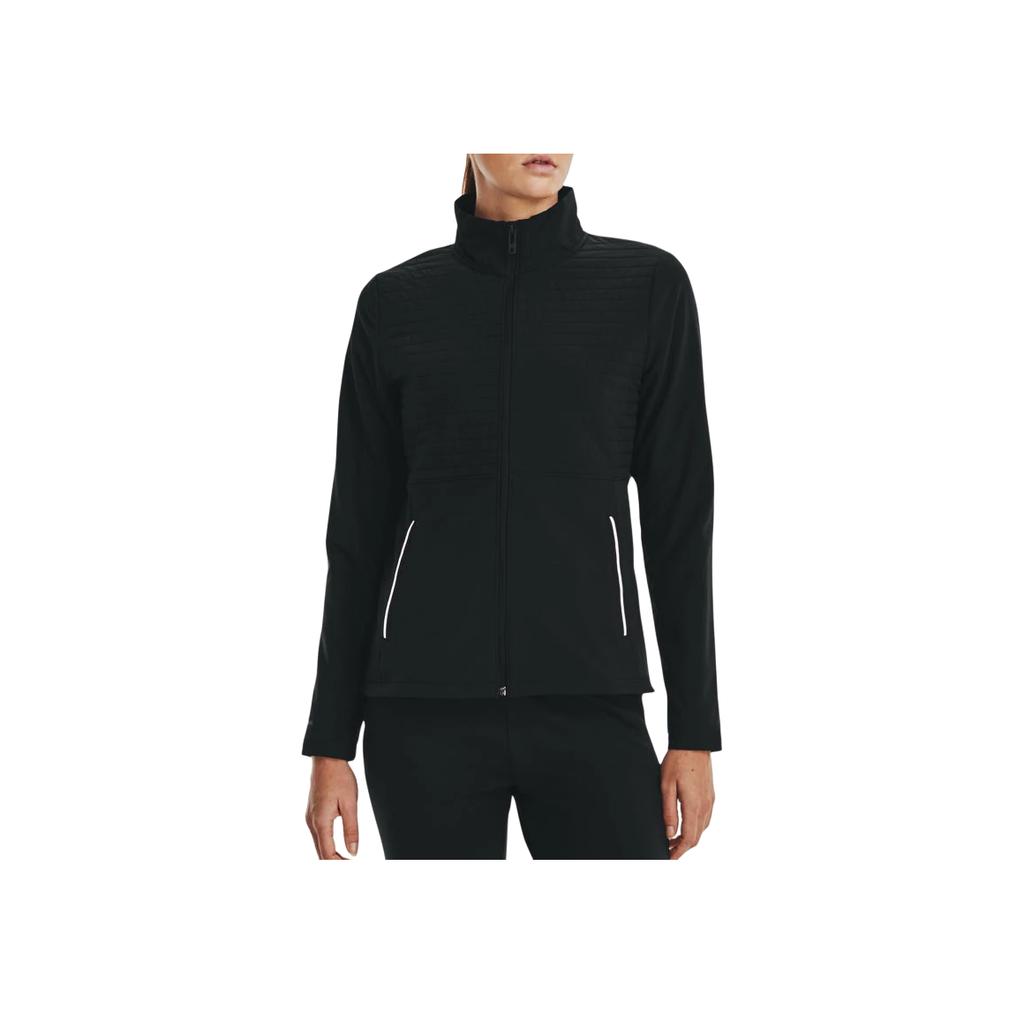 Under Armour Storm Solid Color Reflective Design Zip-Up Collar Jacket Women Jackets Black 1373633-001