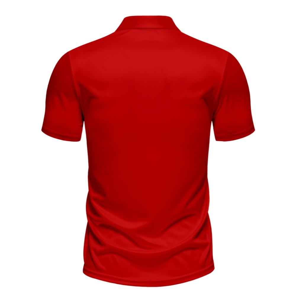 Men - Fashion Red and Gray Plaid Shirt - Casual Summer Golf Style Polo Shirt