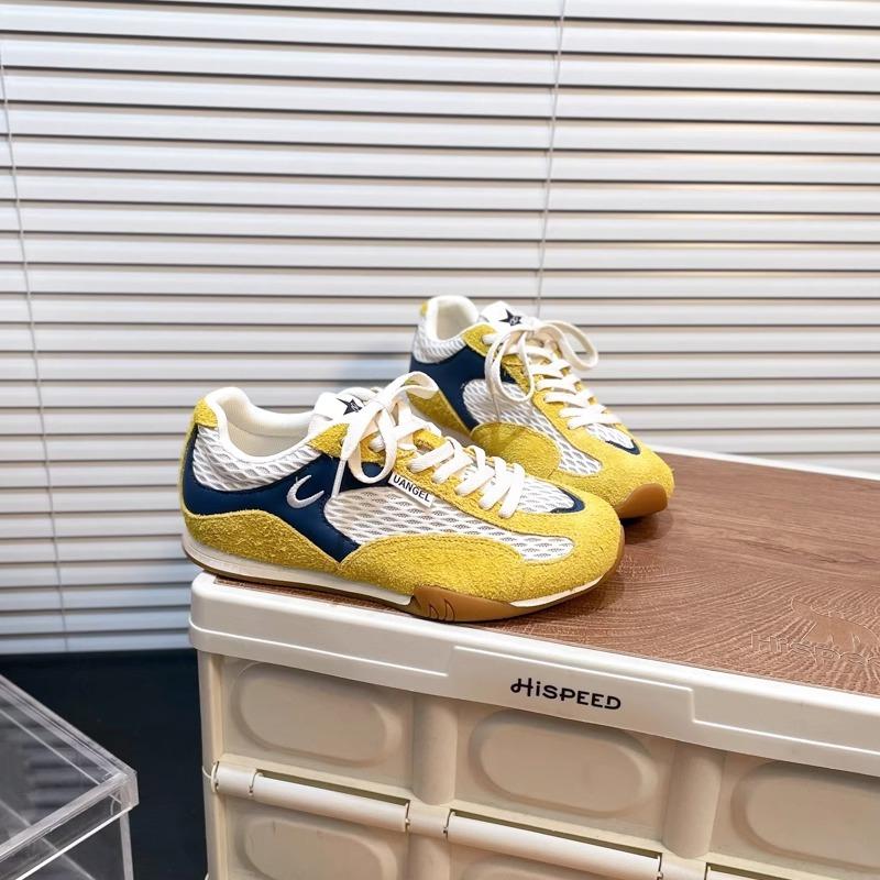 Mesh Breathable Color Matching Casual Sports Shoes 2025 New Flat-bottomed German Training Shoes Women's Versatile Board Shoes Trendy Shoes Women