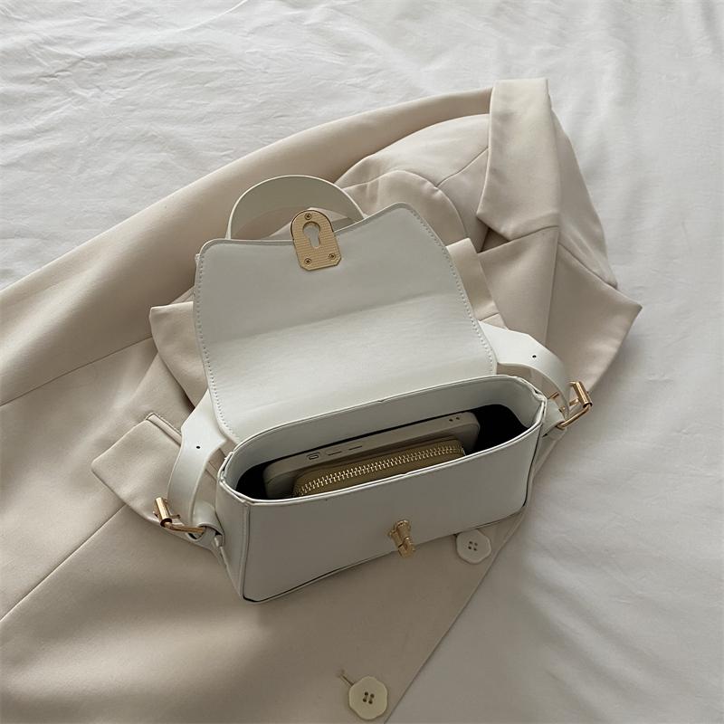 Classic Women's Crossbody Shoulder Bags 2025 Summer Autumn Textured PU Leather Small Square Bag Lady Daily Commuter Satchel Handbags