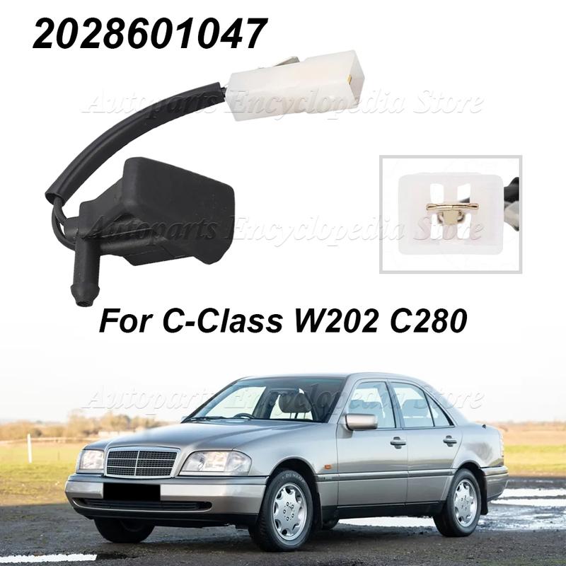 2028601047 Car Windshield Wiper Washer Spray Nozzle Jet Sprayer Sprinkler Water Nozzle Replacement For C‑Class W202 C280