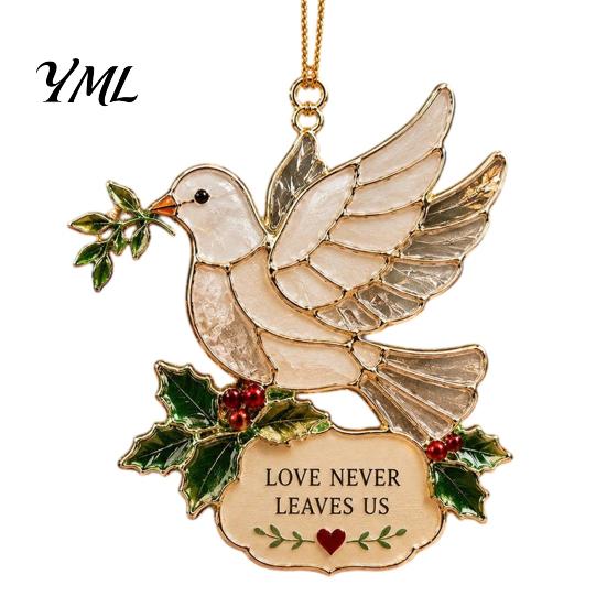 Decorative Ornaments for Fireplace Faux Stained Glass Christmas Ornaments, 2D Hummingbird Dachshund Highland Cow Tree Hanging Decorations Decoration