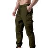 Men Cargo Pants Drawstring Waist Jogger Pants Tapered Casual Trousers with Multi Pockets for Gym Workout Hiking Street Wear