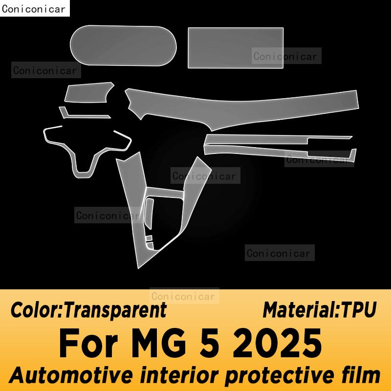 For MG 5 MG5 2025 Car Interior Center Console Screen Transparent TPU Protective Film Anti-scratch Repair Accessories