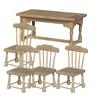 Miniature Dollhouse Dining Table and Chairs for 1/12 Scale Dollhouse Display Scene Decoration Kids Role Play Accessory