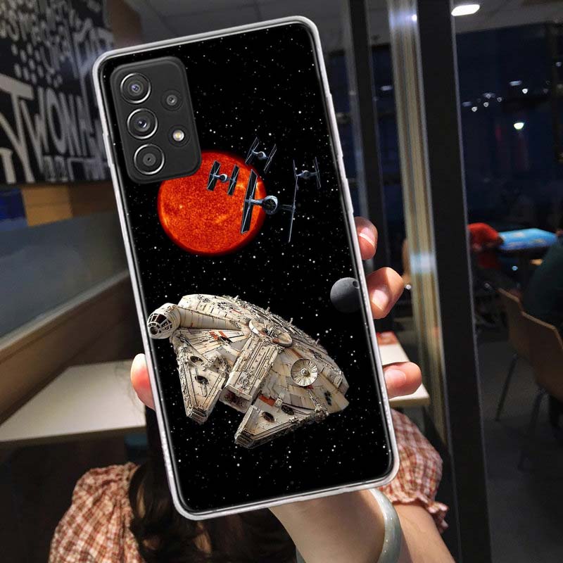Millennium Falcon in Space Phone Case for Samsung A54 A57 A37 A17 A14 A15 A12 A24 A34 A55 A35 A25 A52S A07 A05S A04S A22 A32 A72