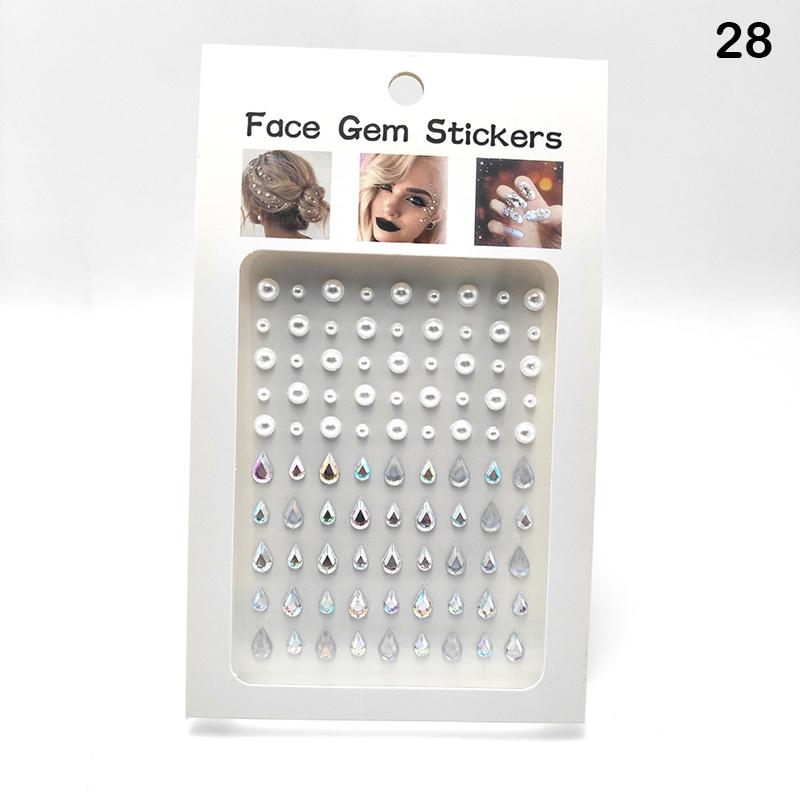 Gesichtsstein-Aufkleber 5D Bunter Strass-Tattoo-Lidschatten-Aufkleber für Festival Nägel Körper Make-up Bling Schmuck DIY Dekor