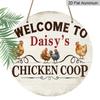 2D Flat 1pc, 8x8 in, Aluminum Metal Decorative Signs & Plaques, Welcome To The Chicken Coop, Front Porch Living Room Bedroom Home Decor, Rustic Wall