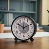 1pc 4 inch retro metal quartz alarm clock, simple atmosphere of home decoration table clock, quiet quartz movement sweep seconds