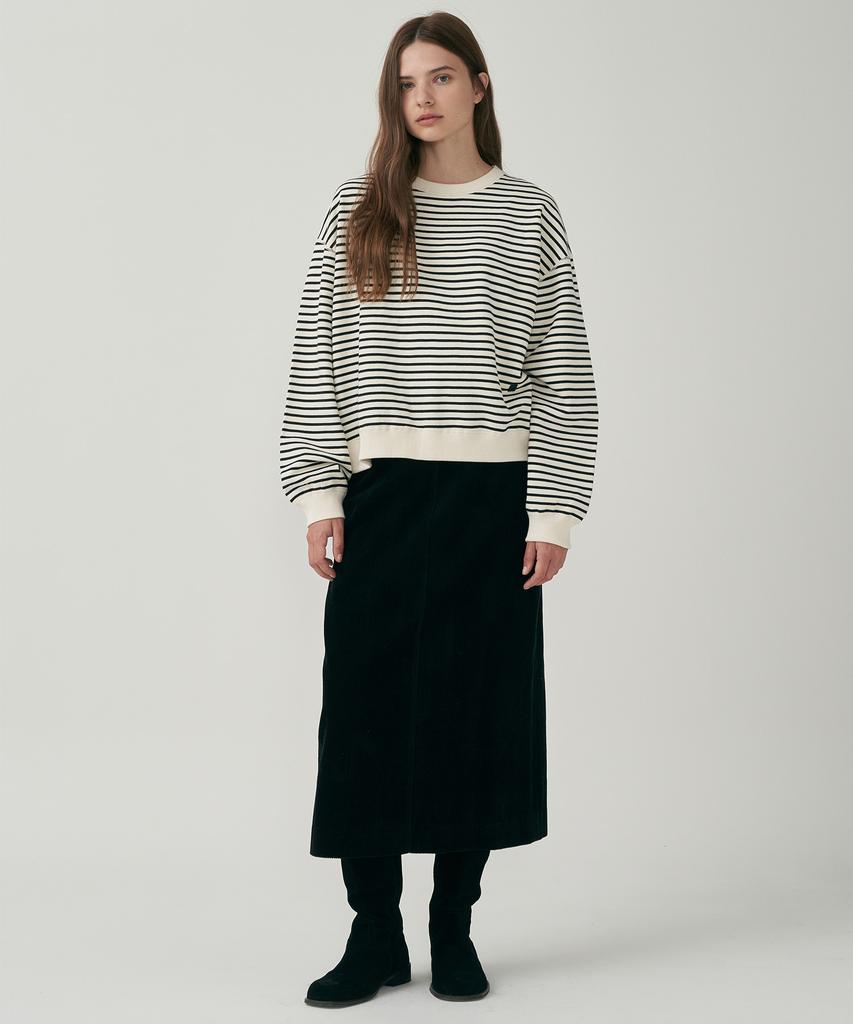 Mot Corduroy Slit Skirt - Black