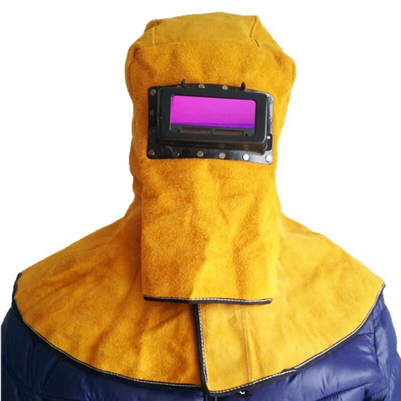 Brangdy Cowhide Welding Hood with Shoulder Cape One Size