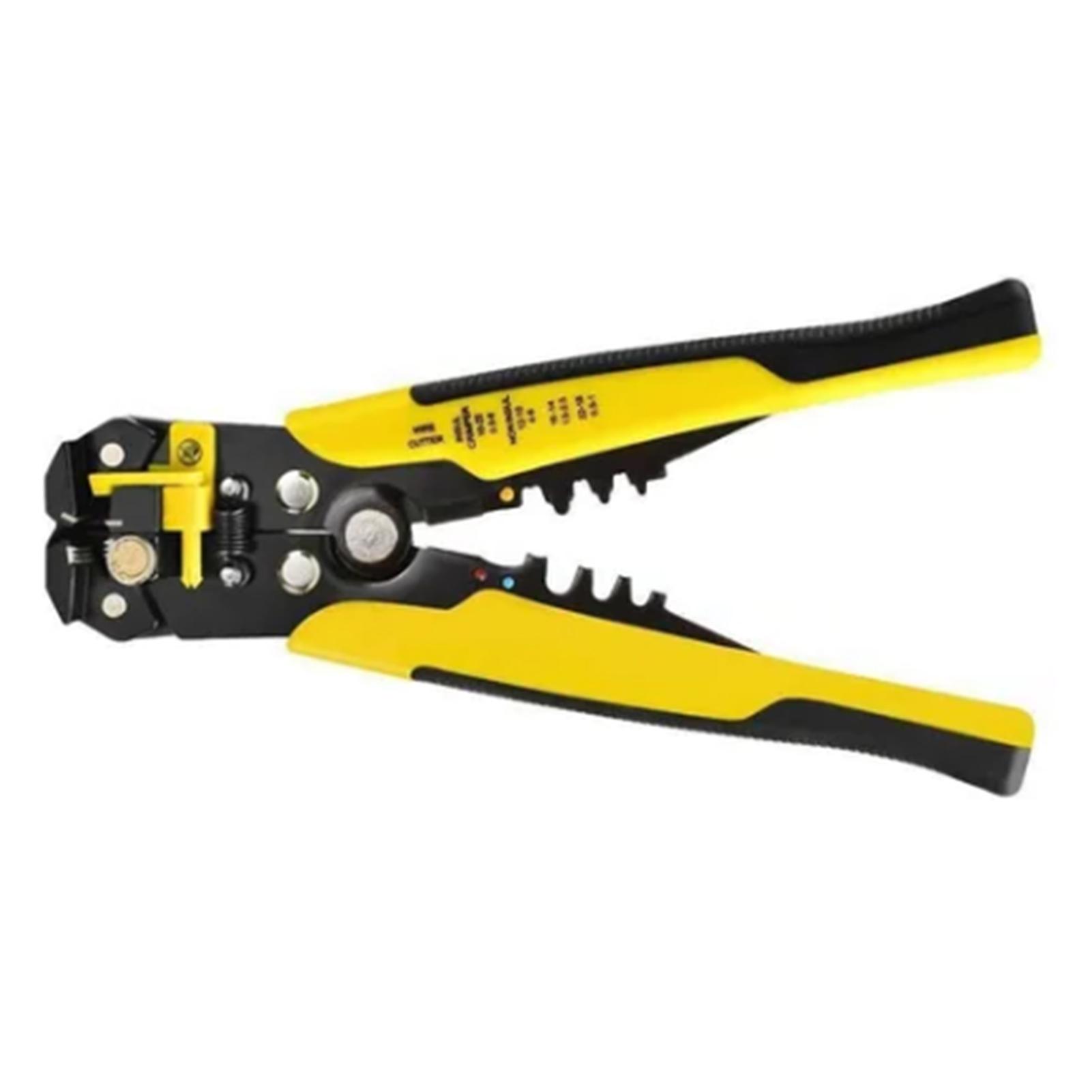 

Wire Stripper Cutter Crimper Cable Pliers Hand Stripping Crimping Cutting Tool for Working Yellow