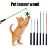 Interactive Cat Wand Toy with Long Handle Indoor Kittens Teaser Stick Small Medium Large Cats Play Exercise Boredom Toy