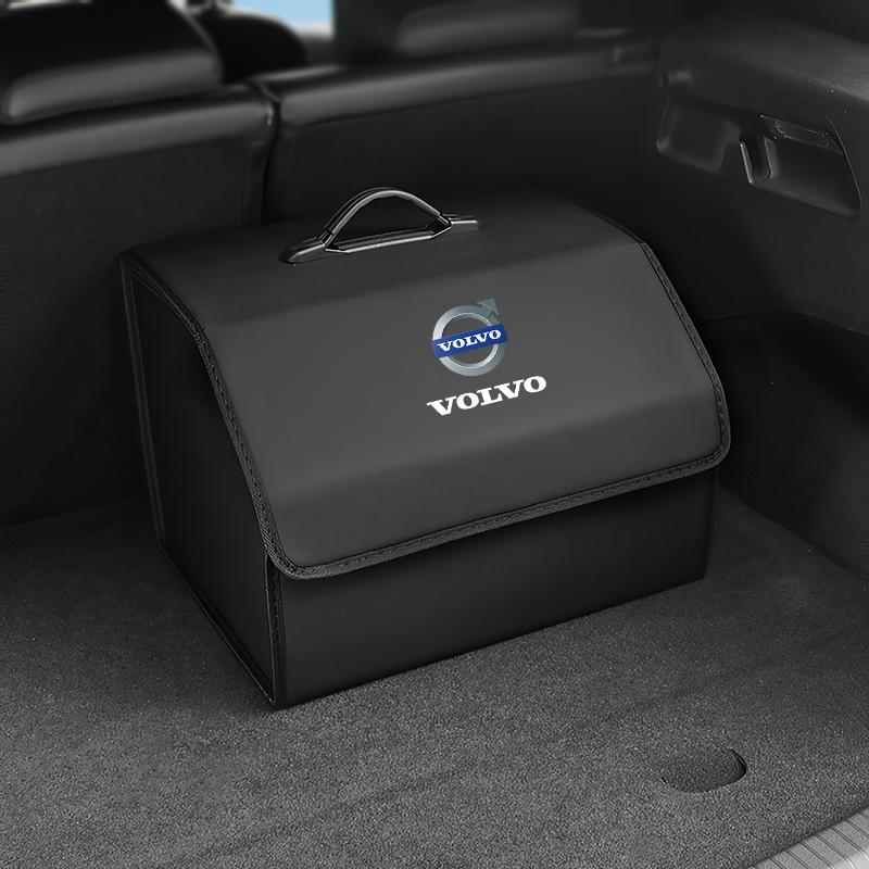 Car Trunk Leather Storage Box Foldable Auto Organizer Bag For Volvo Xc60 Xc90 V40 V60 S60 V50 V90 S80 C40 XC40 V70 XC70 C30 C70