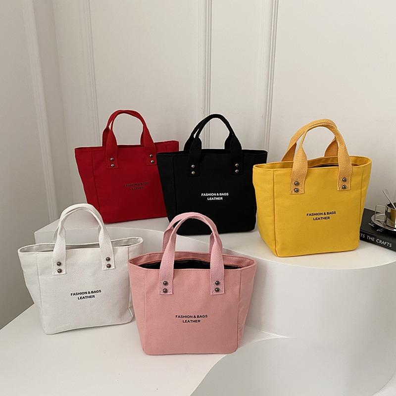 Canvas Women's Bag Simple Letter Printed Handbag Large Capacity Tote Bag Canvas Shoulder Bag Bento Bag