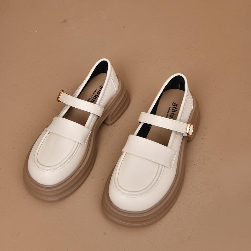 

Черные повседневные женские туфли, лоферы, женская обувь, оксфорды с круглым носком, туфли-лодочки в британском стиле на платформе, мокасины на толстом каблуке 35 бежевый