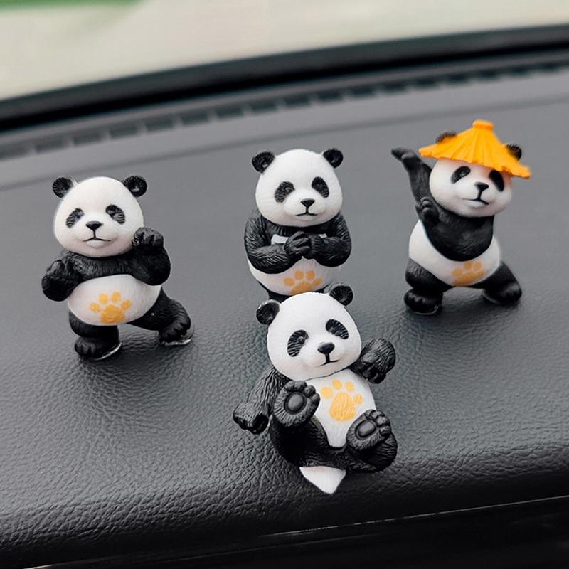Small Panda Design Ornaments 4pcs/set-Car Center Console Decor,Interior Decoration,Car Ornaments,Interior Ornaments,Car Decor