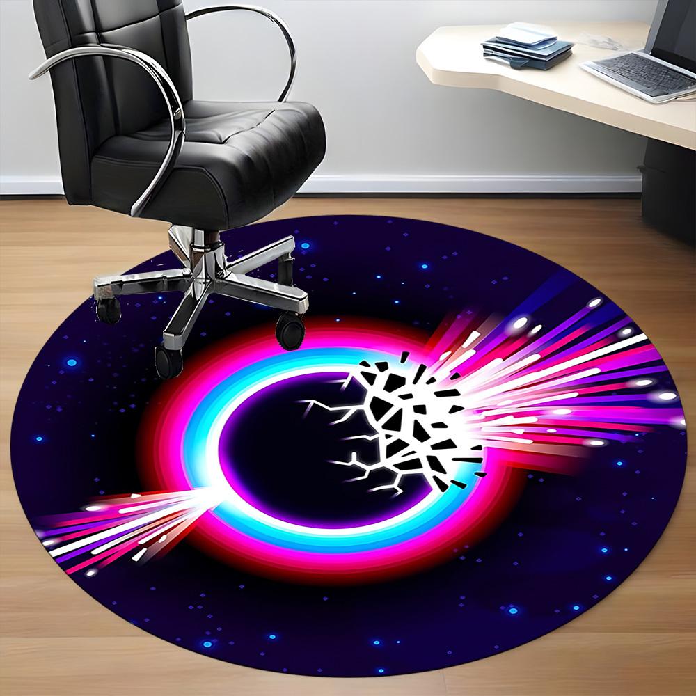 1pc Galactic Burst Carpet for Office Non Slip, Round Carpet, Soft & Comfortable, Carpet for Office, Lightweight Round Floor Mat