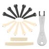 12Pcs Acoustic Guitar Bridge Pin Set Folk String Peg Kit Accessory with Saddle Nut Puller