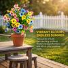 Outdoor Artificial Flowers with Ground Stakes Artificial Petunias Lifelike Decorative Flowers for Garden Yard Planter and Porch