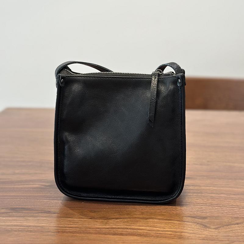 

Johnature Small Bag Genuine Leather Women Bucket Bag Outward Commuting Simple Shoulder Crossbody Bags чёрный