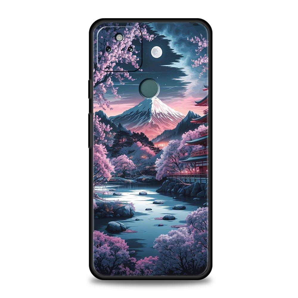 Pink Sunset Mountain Phone Case Cover for Google Pixel 10 9 8 7 6 9A 8A 7A 6A Pro Shockproof Soft TPU 9 Pro XL Shell Capas Coque