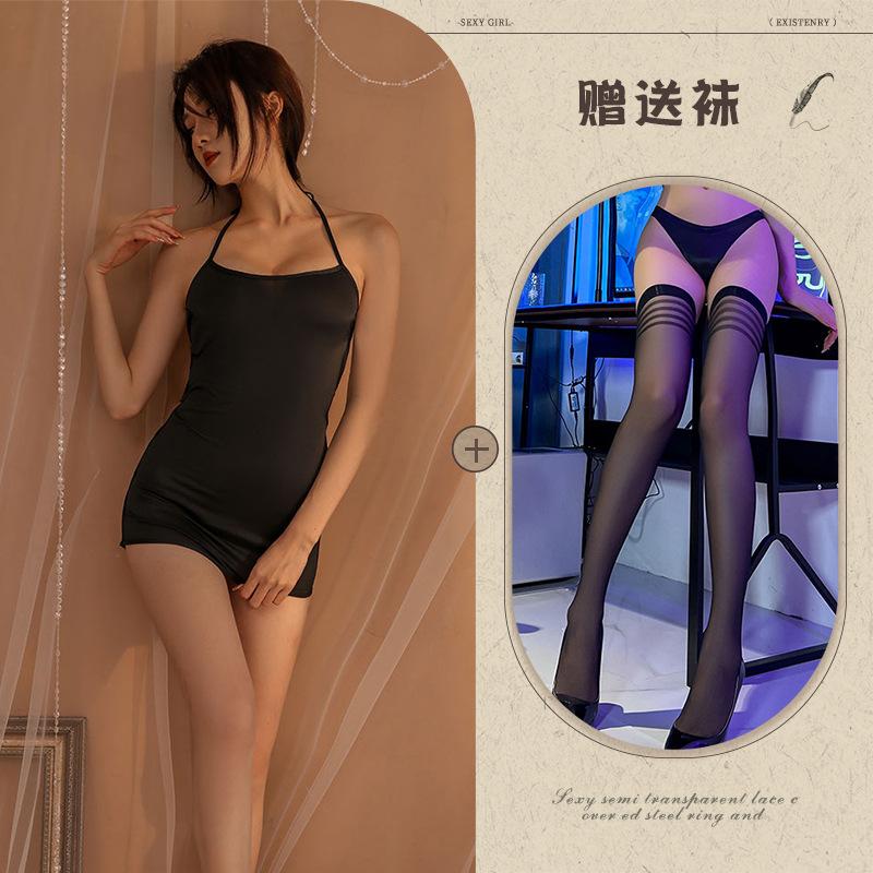 Sexy Hollow Hip Skirt Women's Sex Suspender Nightdress Hot U-shaped Breasts Passion Free Sex Underwear
