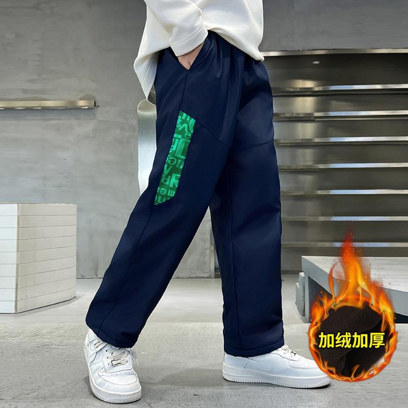 Kids Boys Thick Fleece Lined Windproof Outdoor Hiking Soft Shell Pants